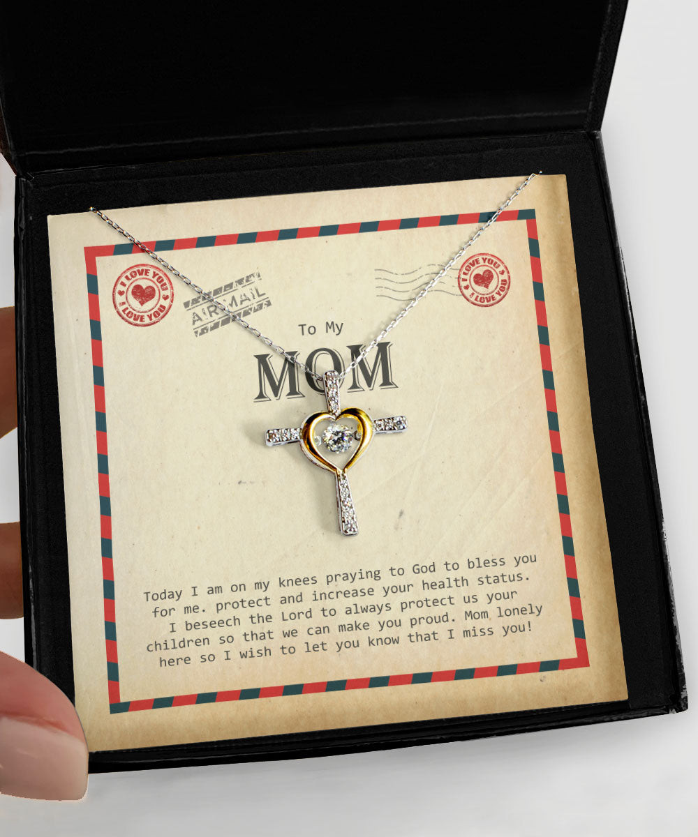 Mom Necklace I Wish To Let You Know That I Miss You Cross Dancing Necklace